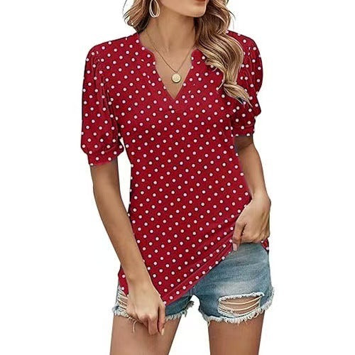 Sylvia™ – Polka Dot V-Neck Blouse