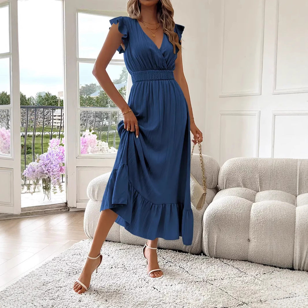 Sylvia™ – Ruffle Sleeve Smocked Midi Dress