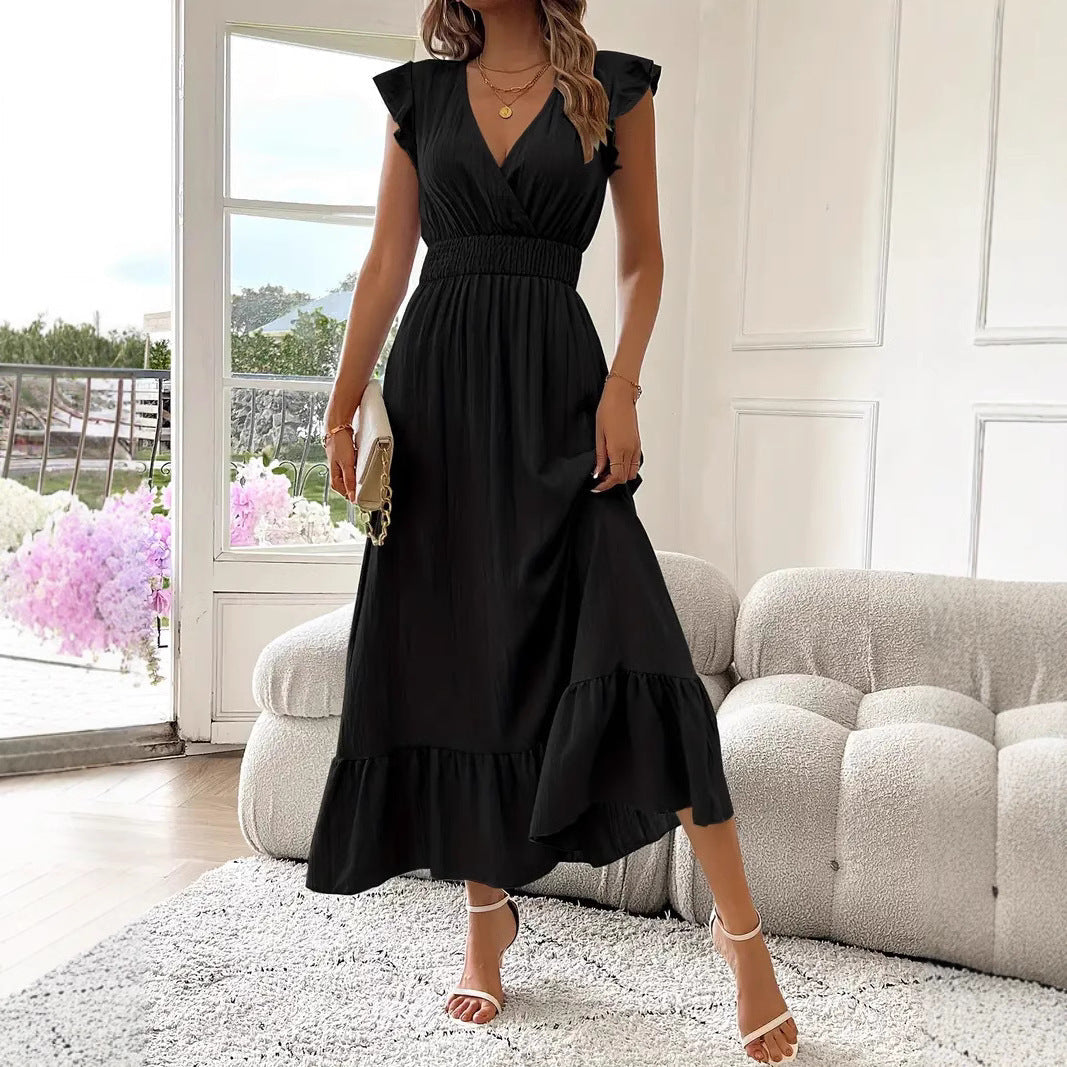 Sylvia™ – Ruffle Sleeve Smocked Midi Dress