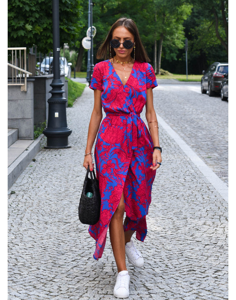 Sylvia™ – Floral Wrap Midi Dress