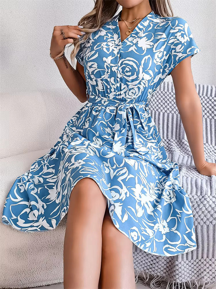 Sylvia™  – Floral Button-Up Midi Dress