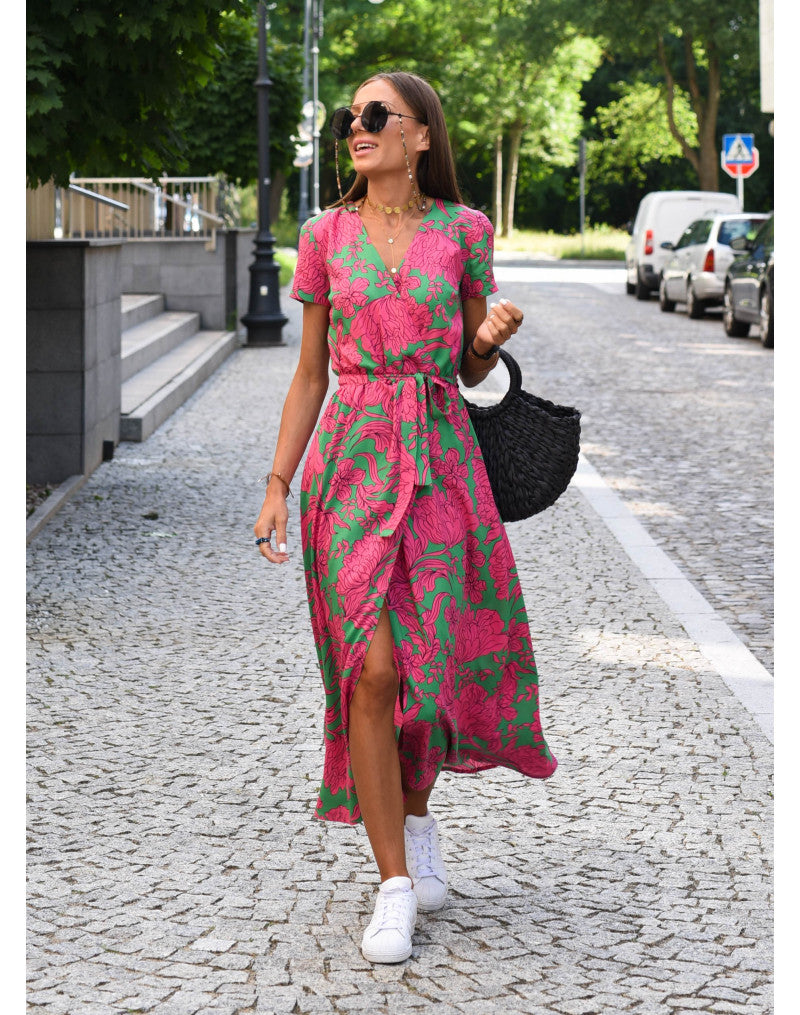 Sylvia™ – Floral Wrap Midi Dress