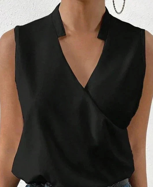 Sylvia™ | Classic Sleeveless Solid Blouse