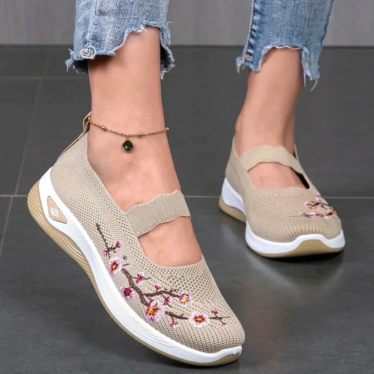 Sylvia™ – Embroidered Comfort Slip-Ons