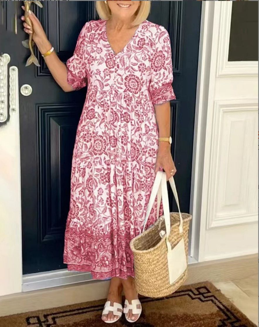 Sylvia™ – Flowers Print Midi Dress