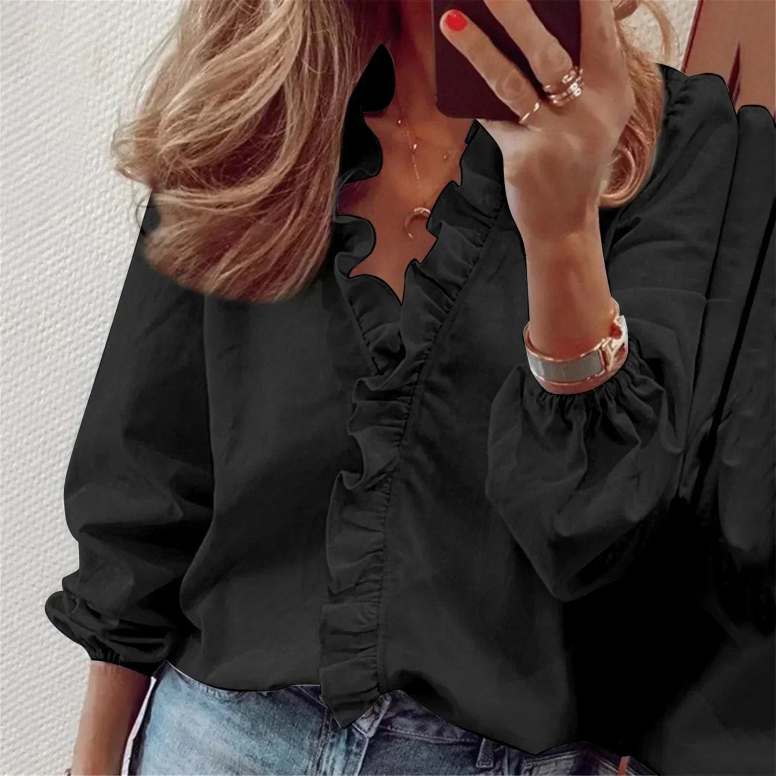 Sylvia™ | Elegant Long-Sleeve Blouse