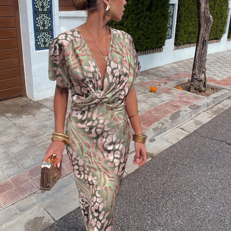Sylvia™ – Knot-Front Maxi Dress