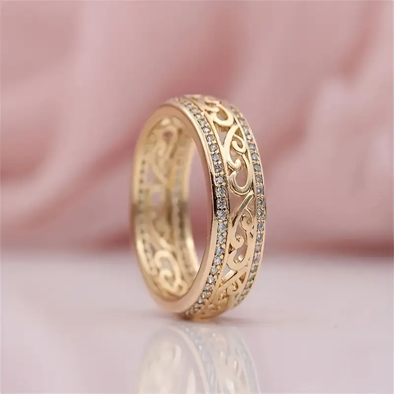Sylvia™ - Bright Hollow Gold Ring