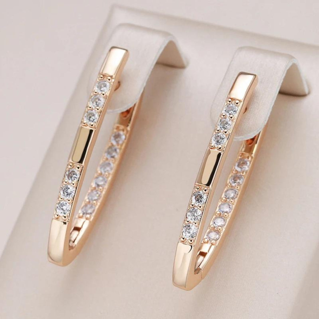 Sylvia™ - Elegant Zirconia Earrings in Gold