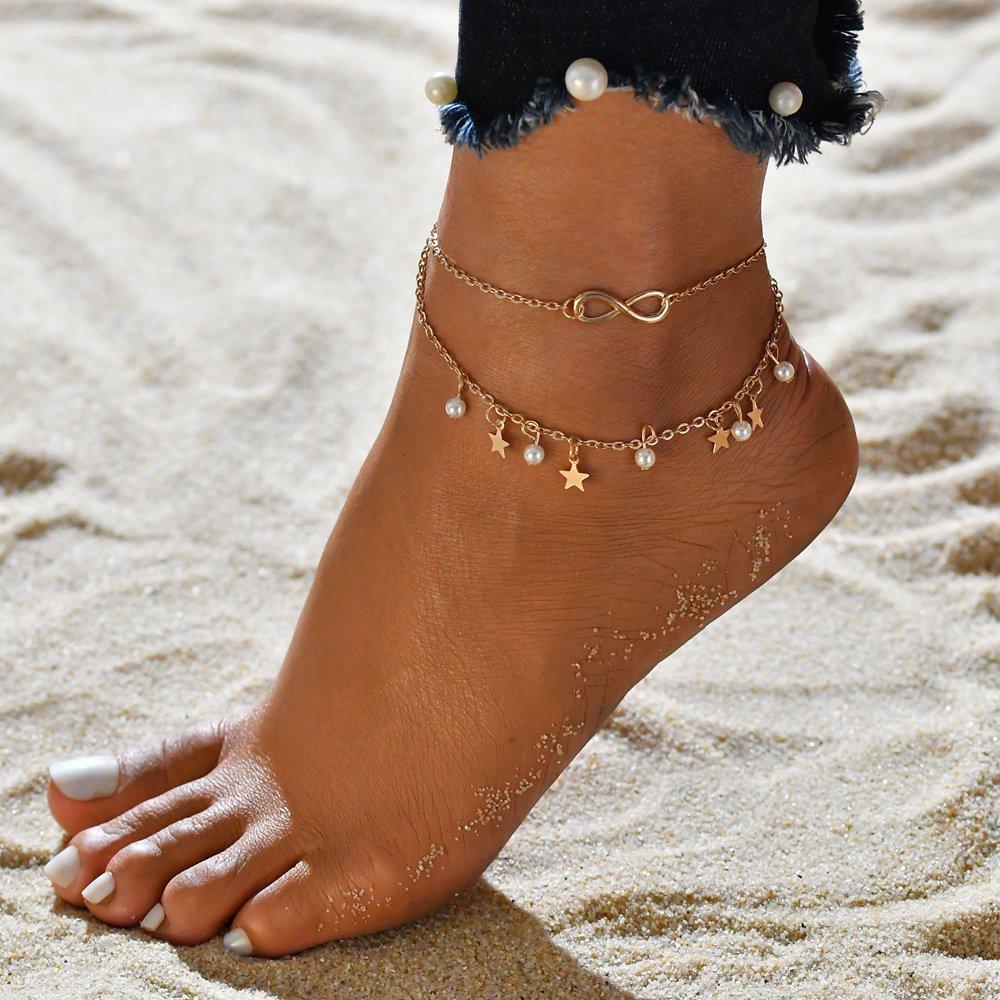 Sylvia™ - Infinity Anklet Bracelet + Pearls and Stars