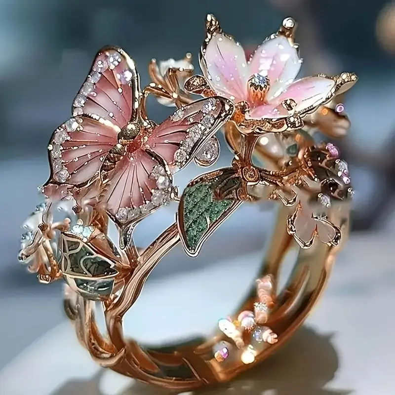 Sylvia™ - Nature Bright Butterfly Zirconia Ring