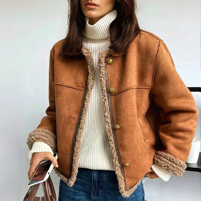 Sylvia™ - Shearling Button Jacket