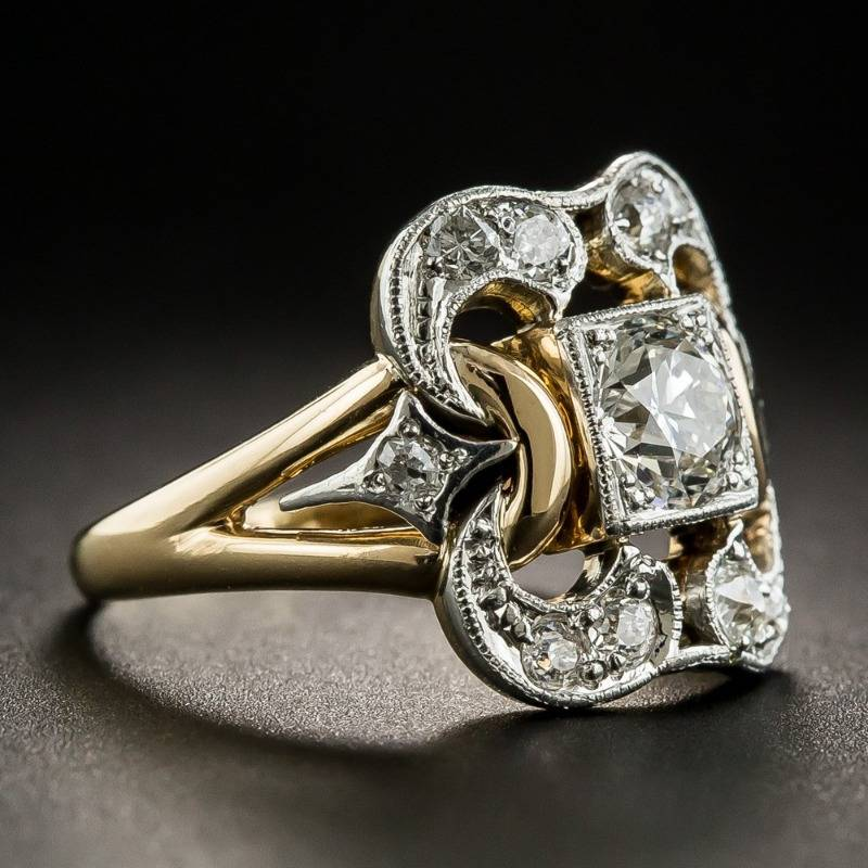 Sylvia™ - Vintage Zirconia Gold Ring