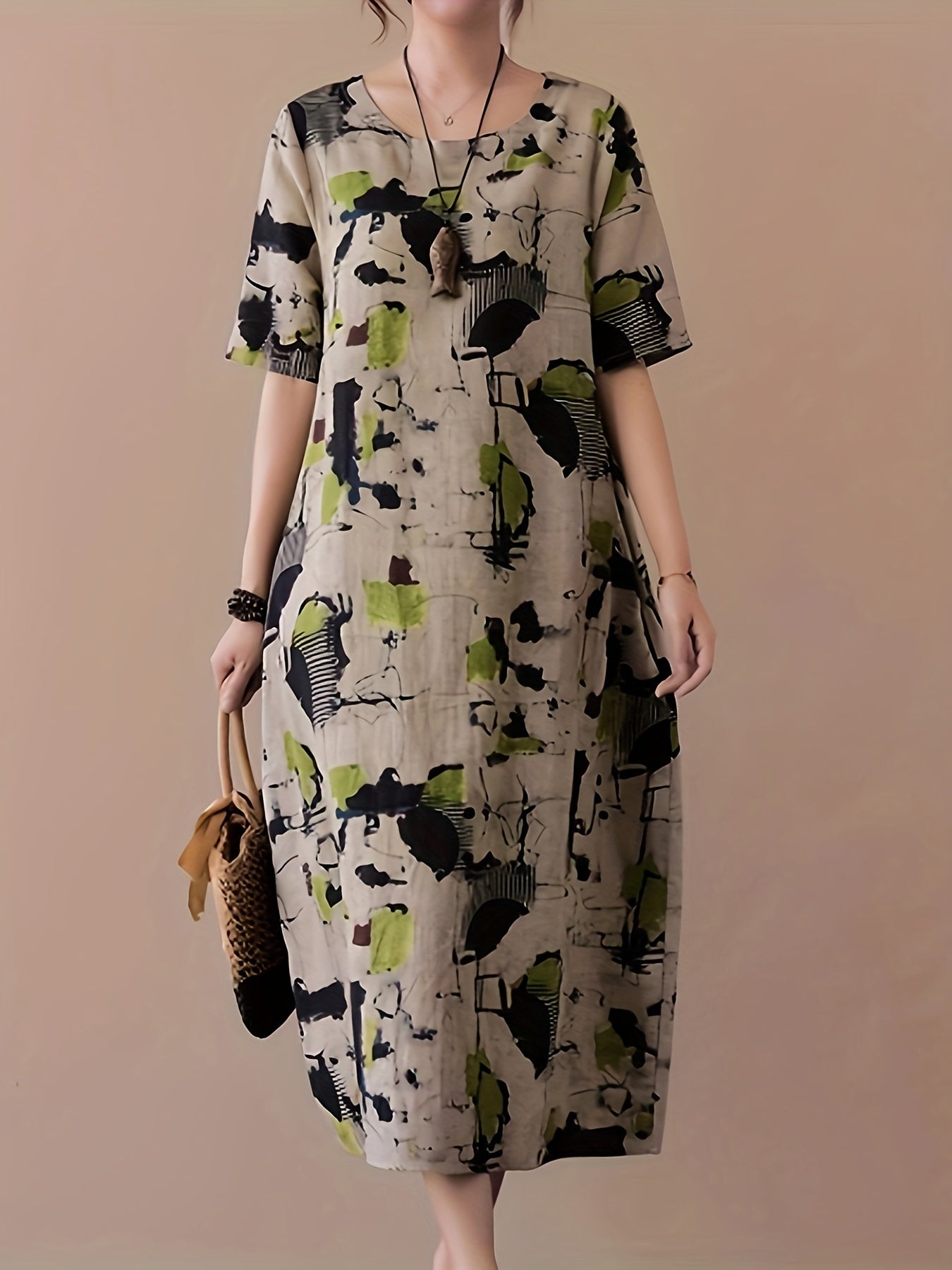 Sylvia™ – Abstract Print Midi Dress