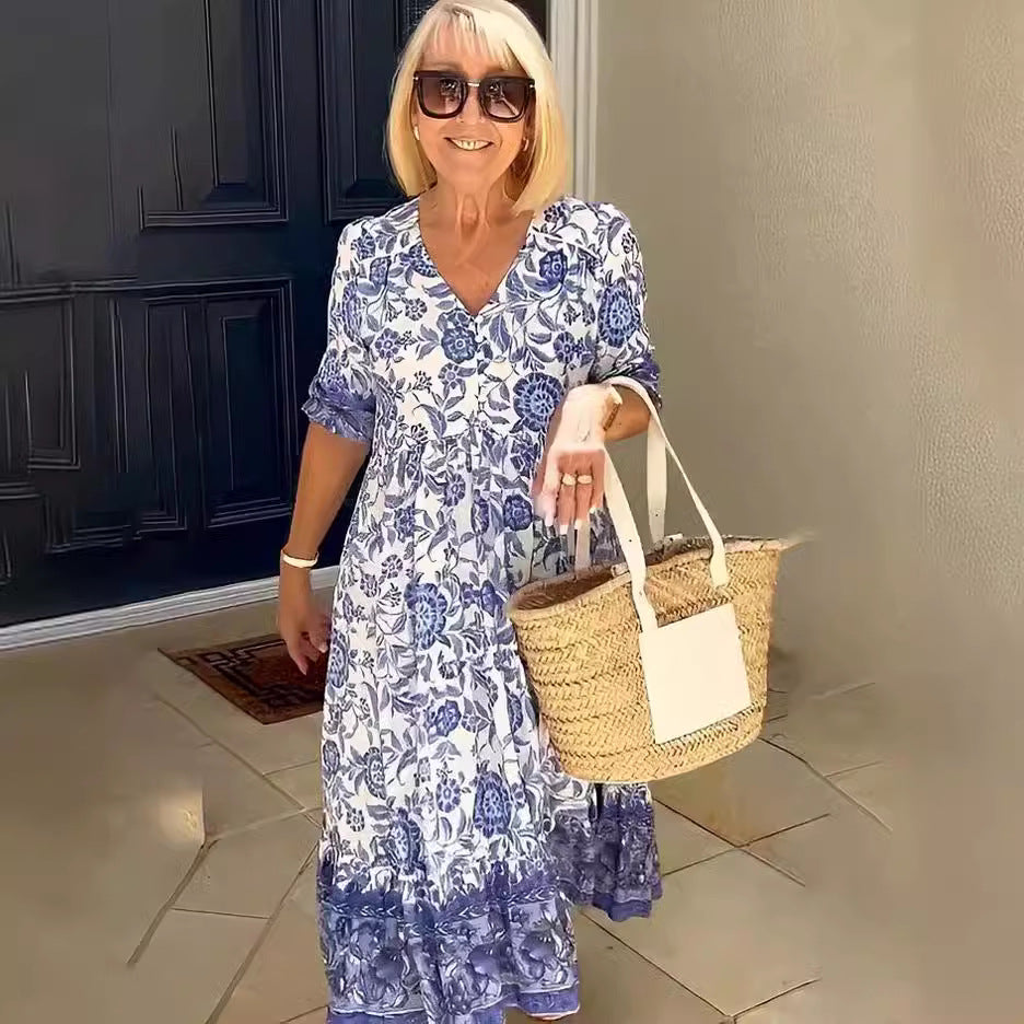 Sylvia™ – Bohemian Floral Maxi Dress