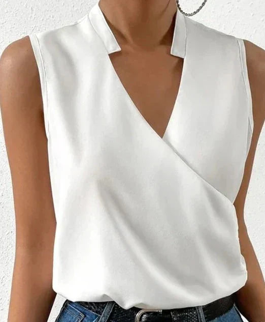 Sylvia™ | Classic Sleeveless Solid Blouse