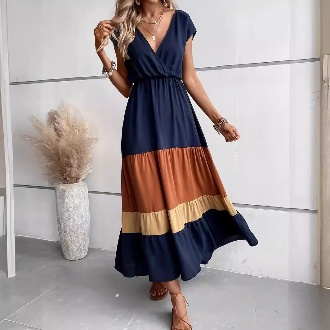 Sylvia™ – Colour Block Tiered Maxi Dress