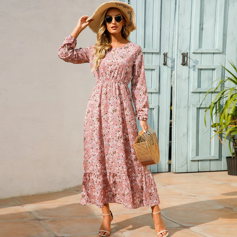 Sylvia™ – Floral Long Sleeve Maxi Dress