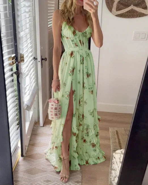 Sylvia™ – Floral Ruffle Maxi Dress