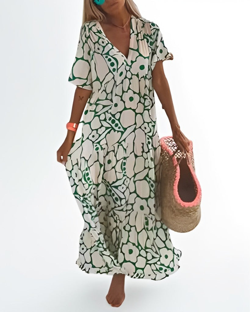 Sylvia™  – Flower Print Maxi Dress
