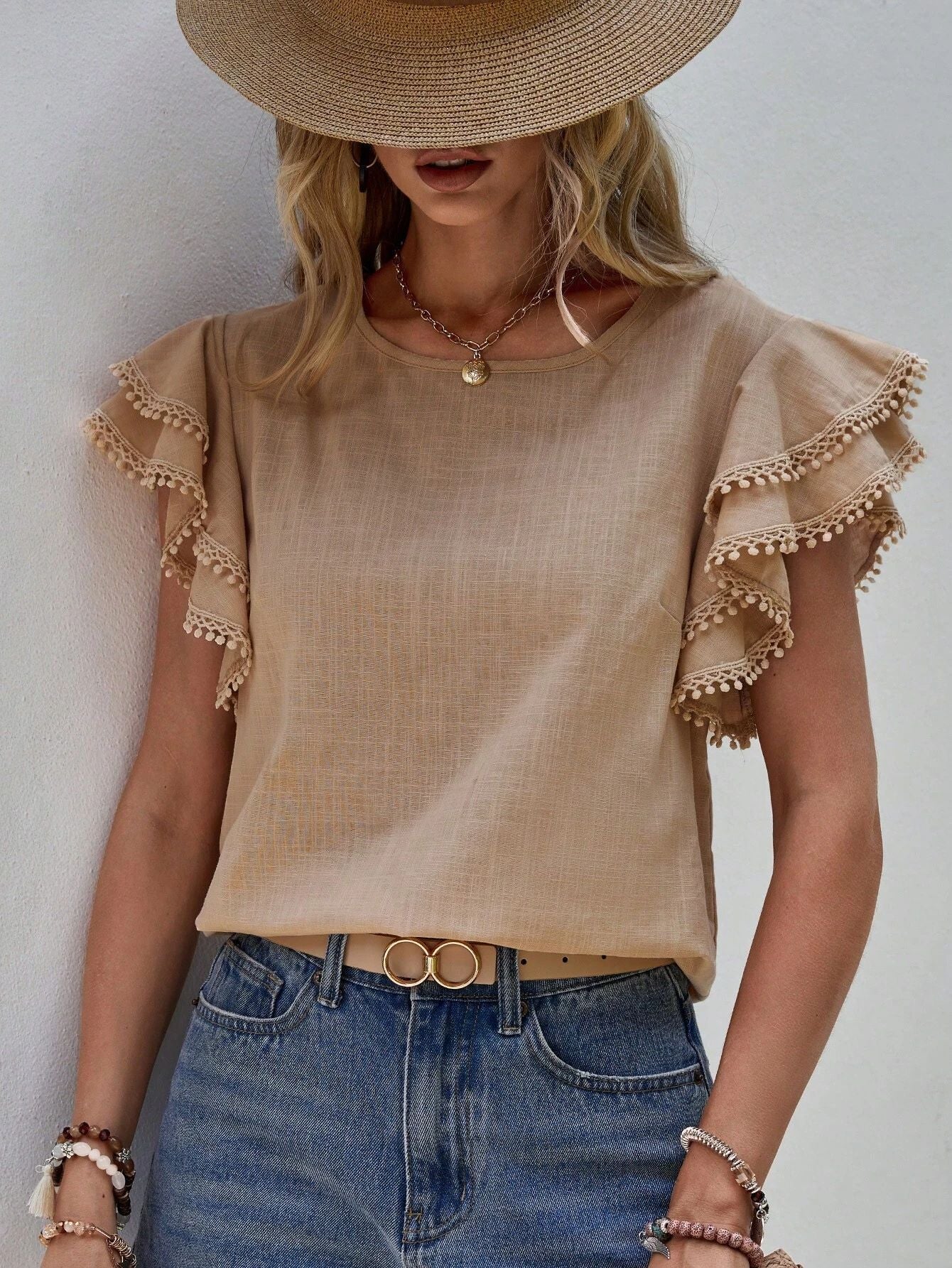 Sylvia™ – Frill Sleeve Textured Blouse