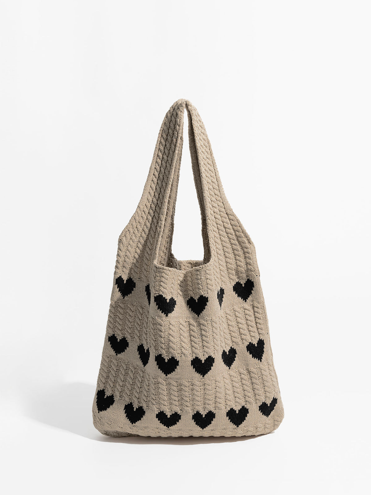 Sylvia™ Heart Pattern Knit Shoulder Bag