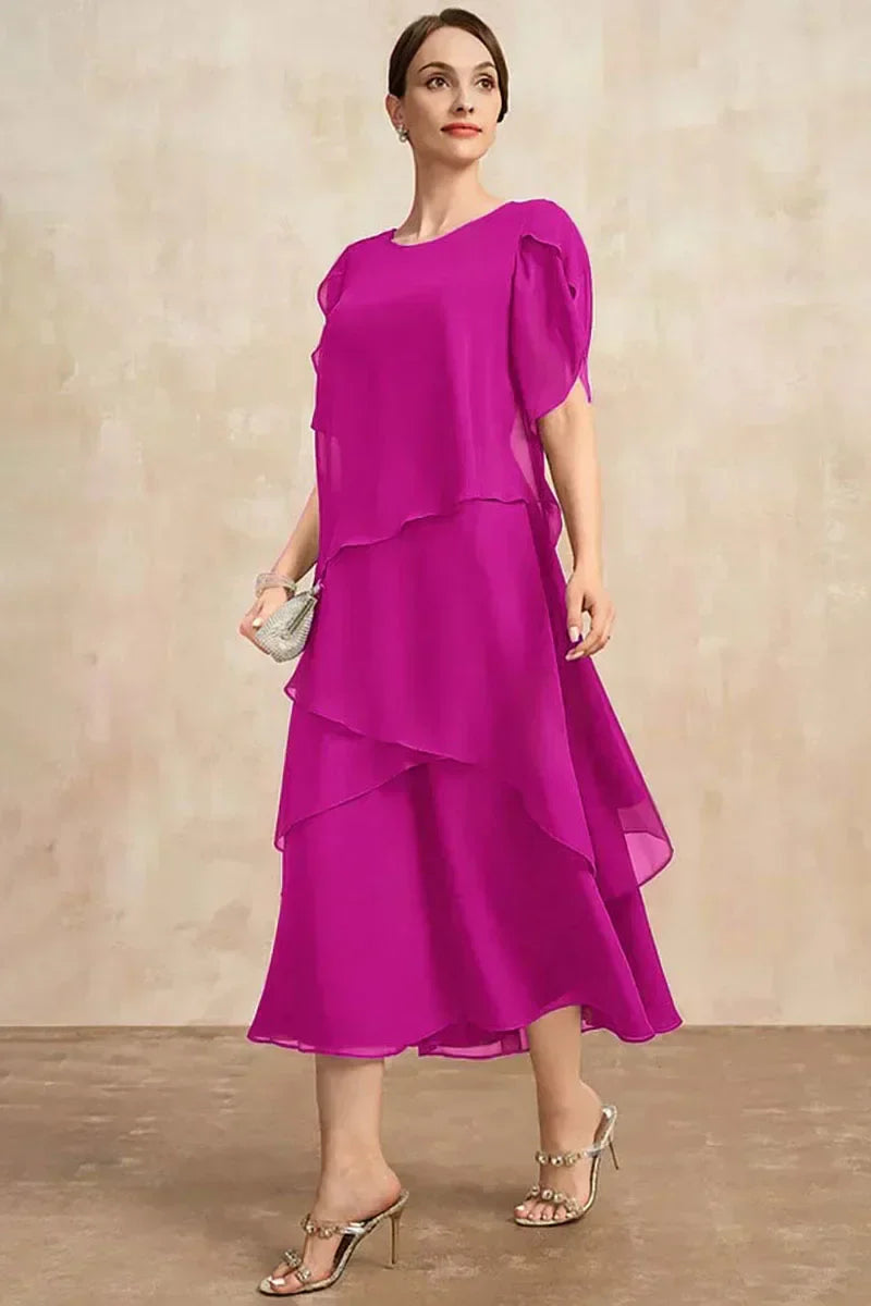 Sylvia™ – Layered Midi Occasion Dress
