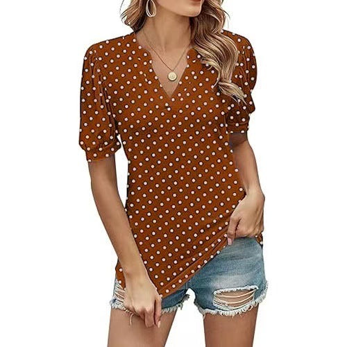 Sylvia™ – Polka Dot V-Neck Blouse