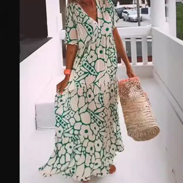 Sylvia™  – Printed Flowy Maxi Dress