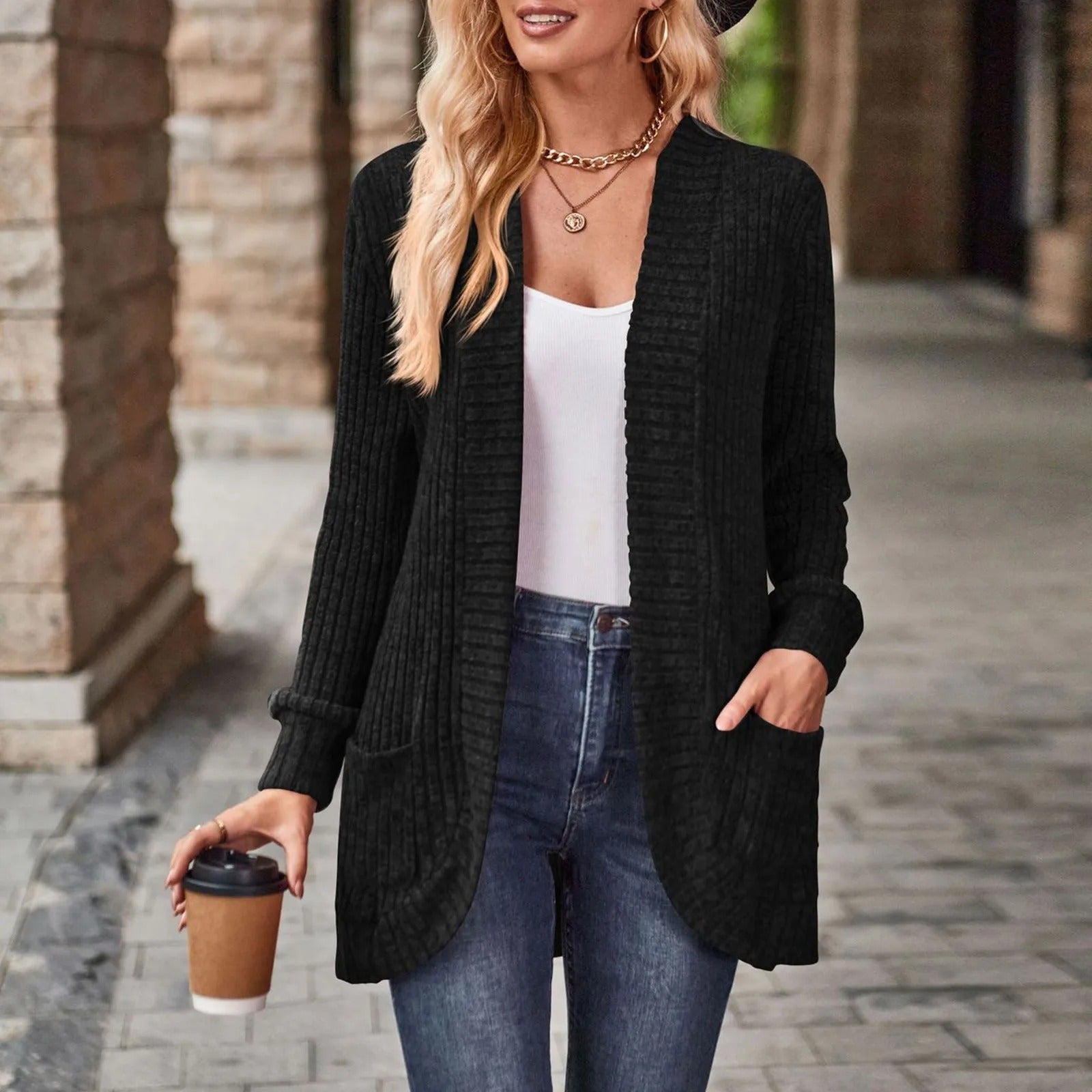 Sylvia™ – Ribbed Knit Cardigan