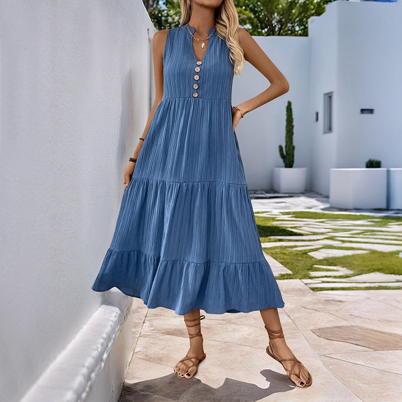 Sylvia™ – Sleeveless Tiered Midi Dress