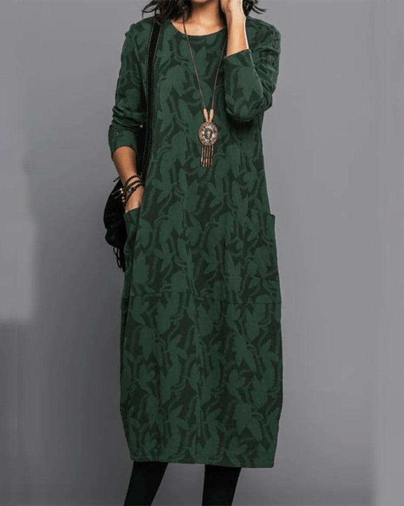 Sylvia™ – Textured Pocket Midi Dress