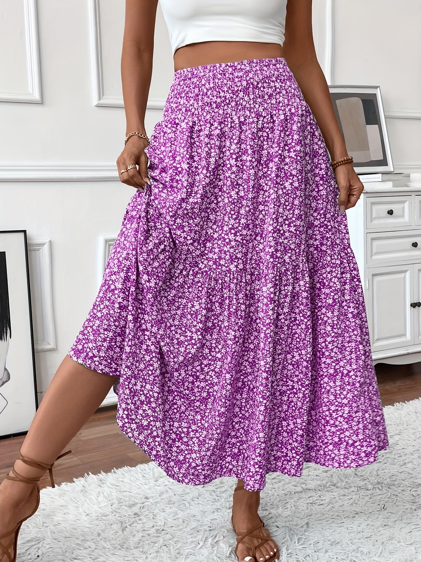 Sylvia™ – Tiered Floral Maxi Skirt