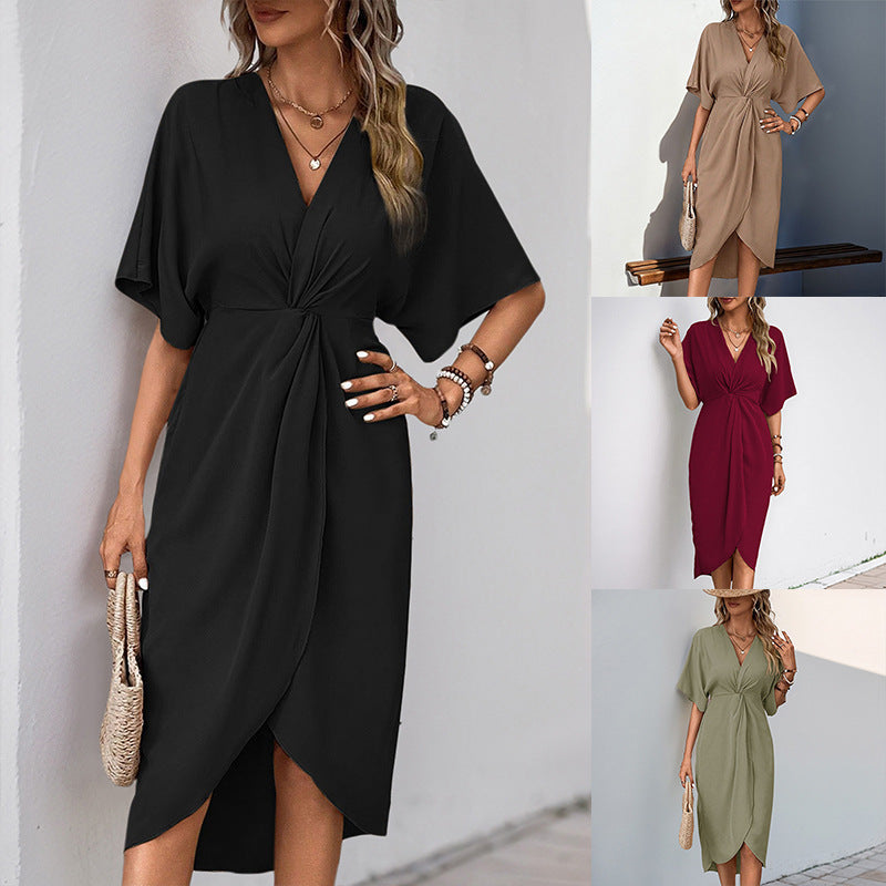 Sylvia™ – Twist Front Midi Dress