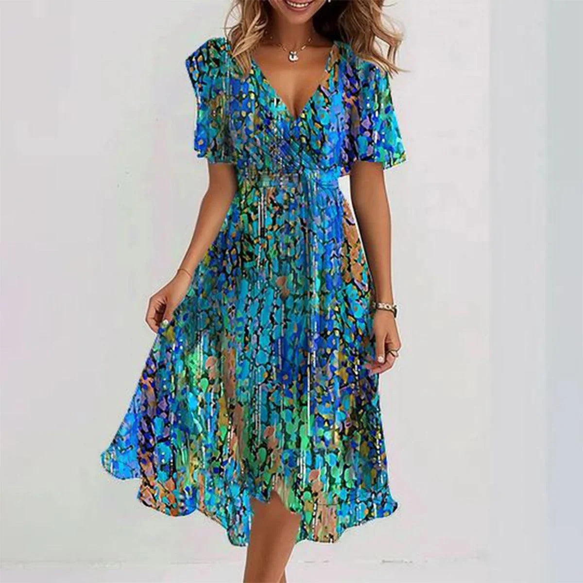 Sylvia™  – Wrap Front Midi Dress