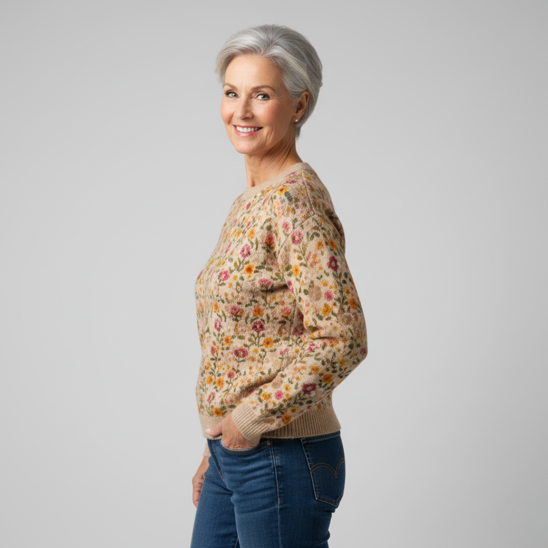 Sylvia™ | Elegant Floral Knit Sweater