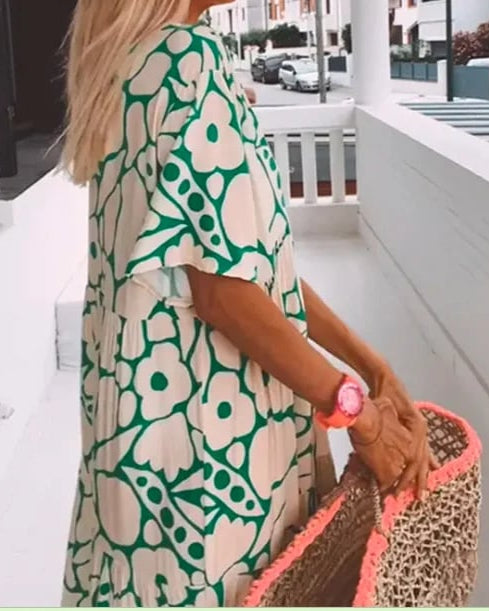 Sylvia™  – Flower Print Maxi Dress