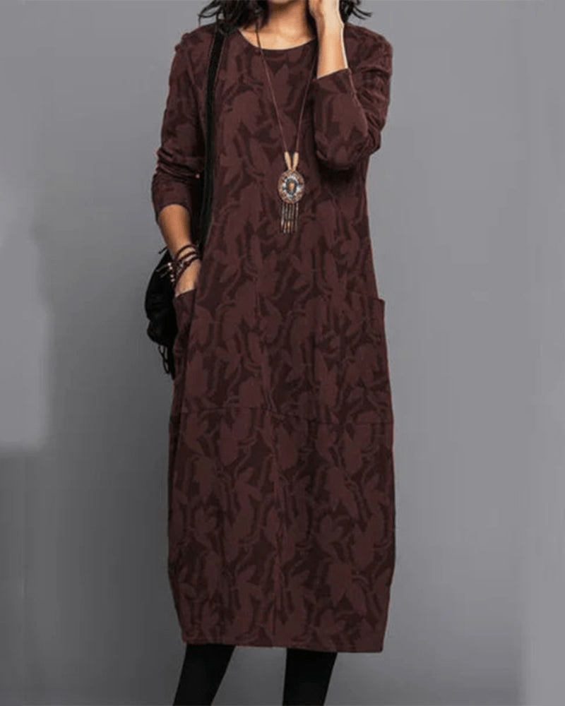 Sylvia™ – Textured Pocket Midi Dress