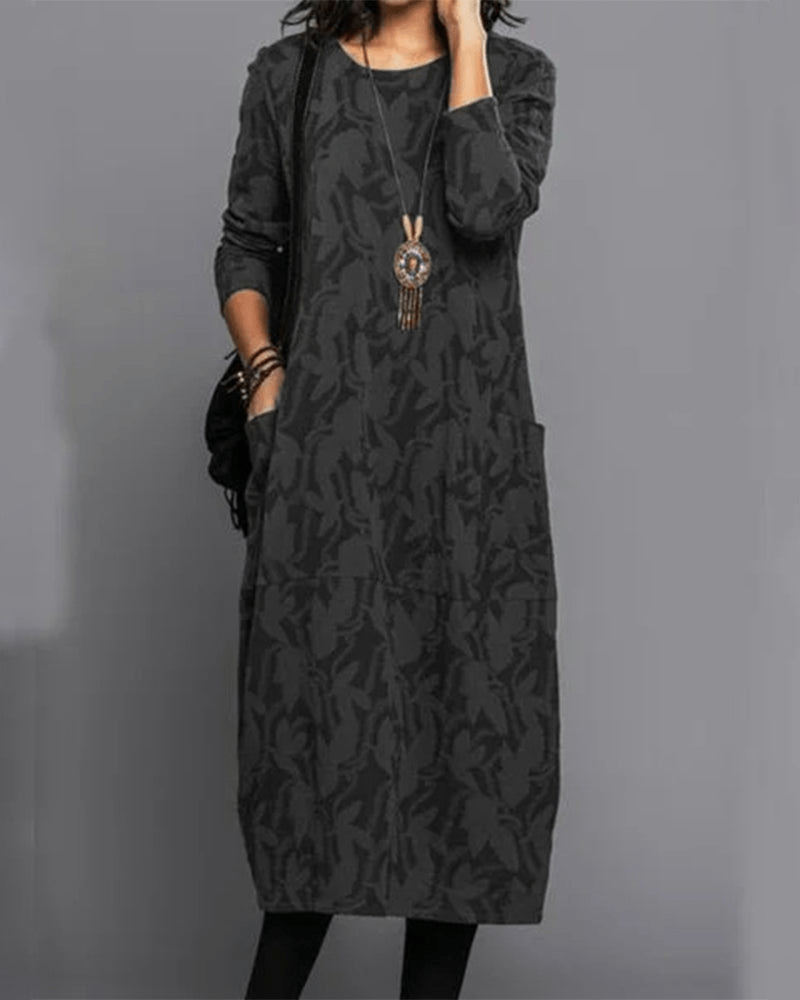 Sylvia™ – Textured Pocket Midi Dress