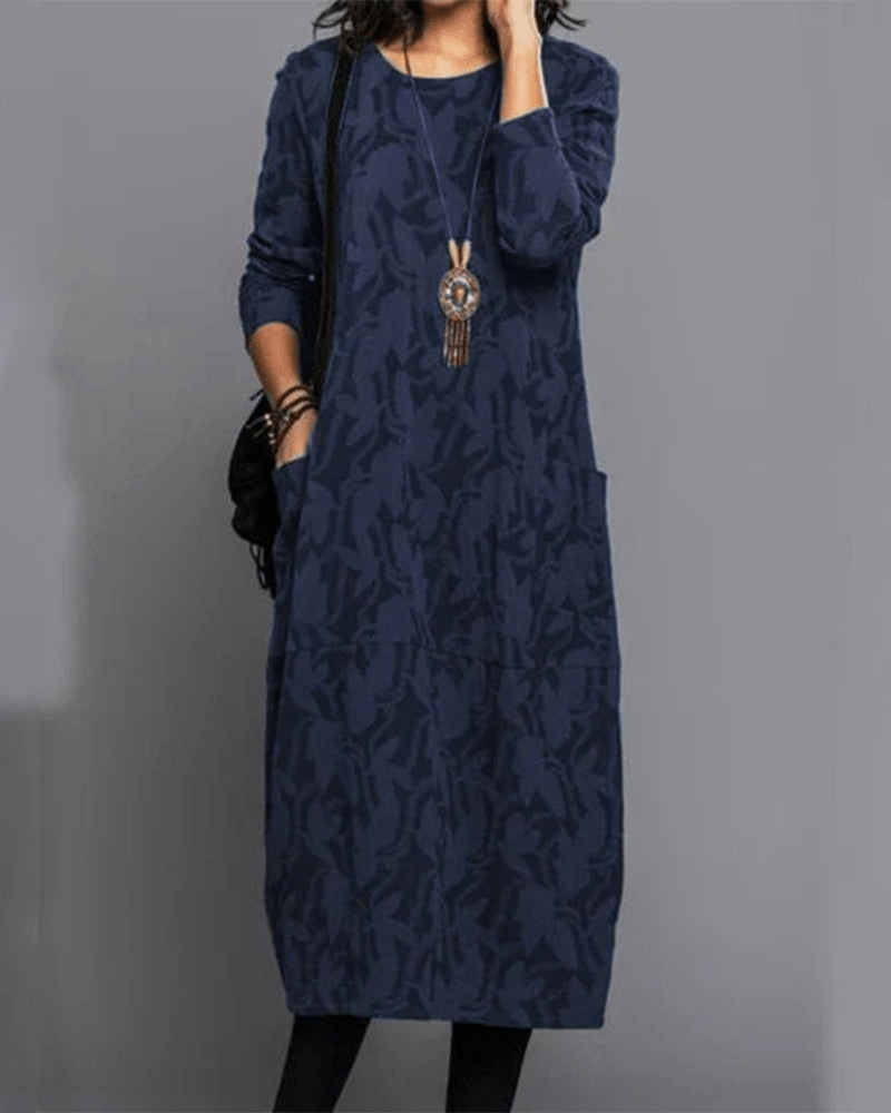 Sylvia™ – Textured Pocket Midi Dress