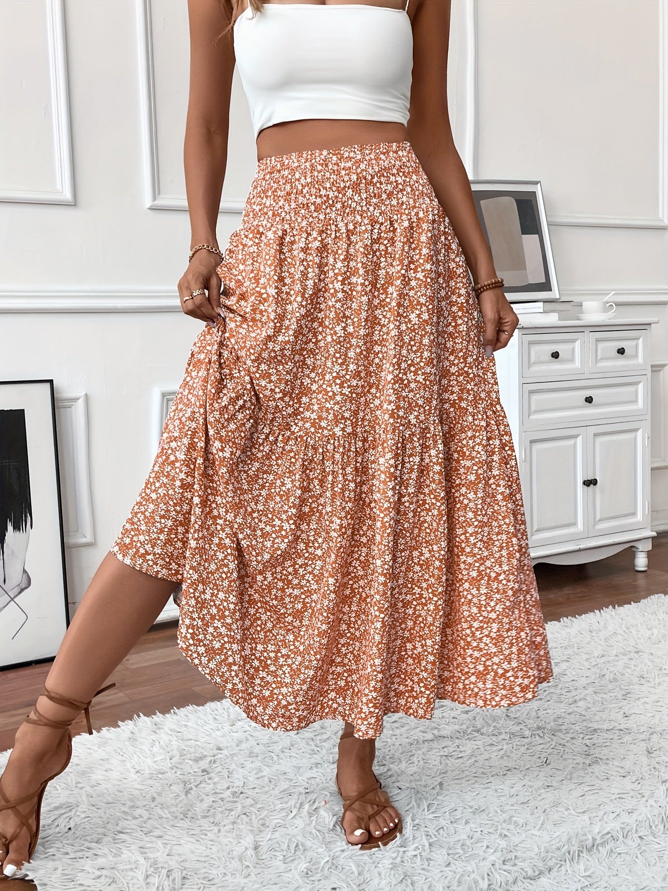 Sylvia™ – Tiered Floral Maxi Skirt