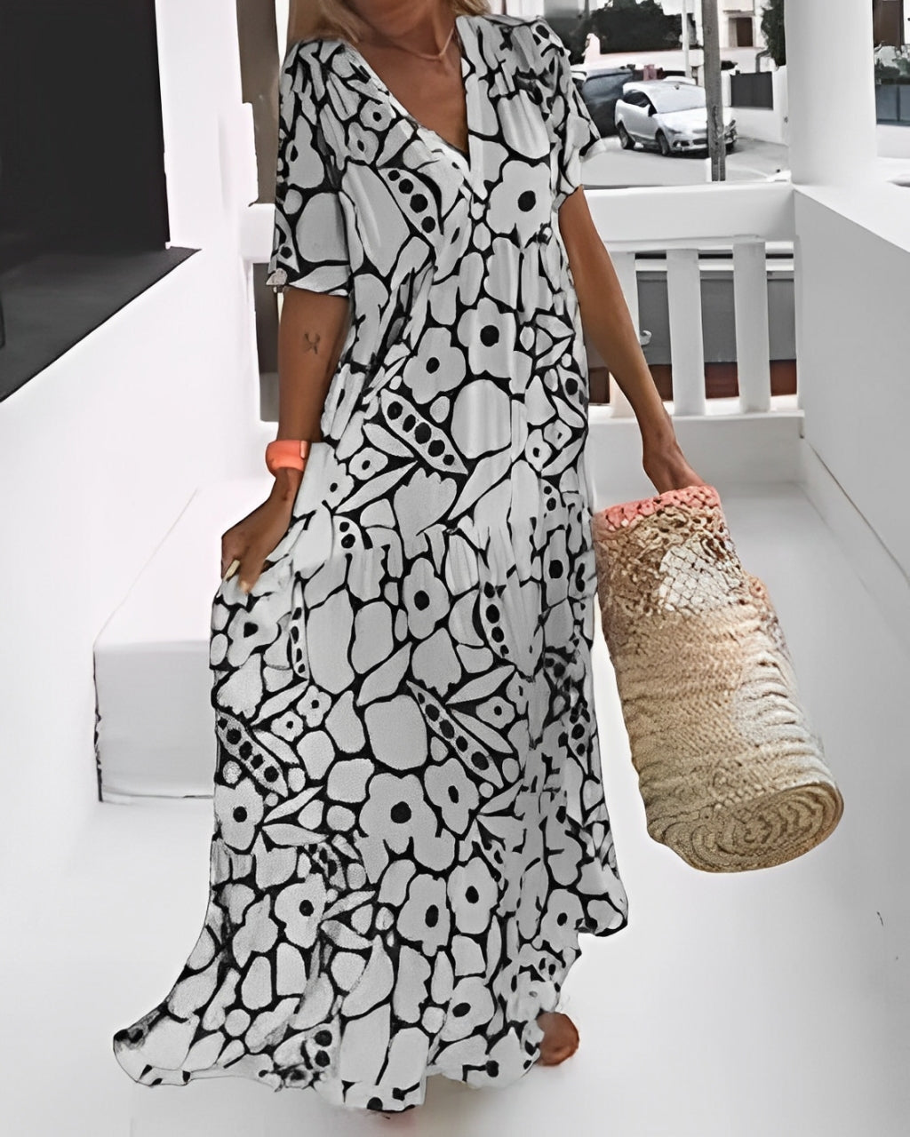 Sylvia™  – Flower Print Maxi Dress