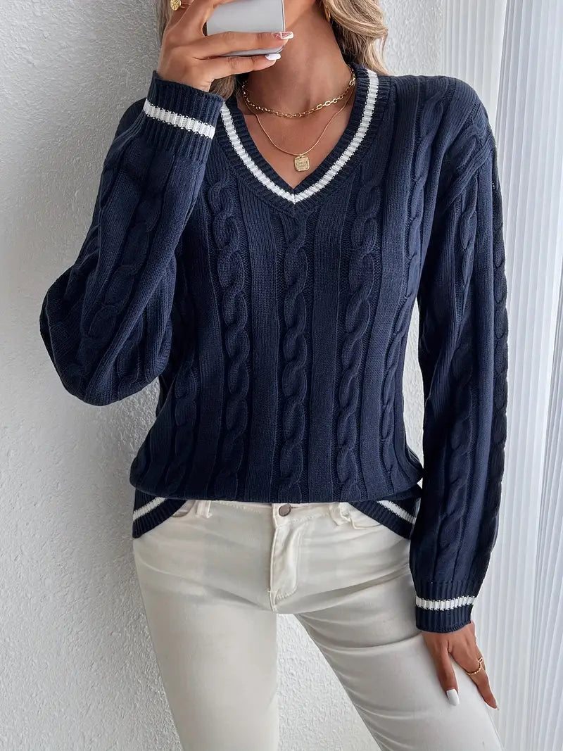 Sylvia™ | Comfortable V-Neck Autumn Sweater