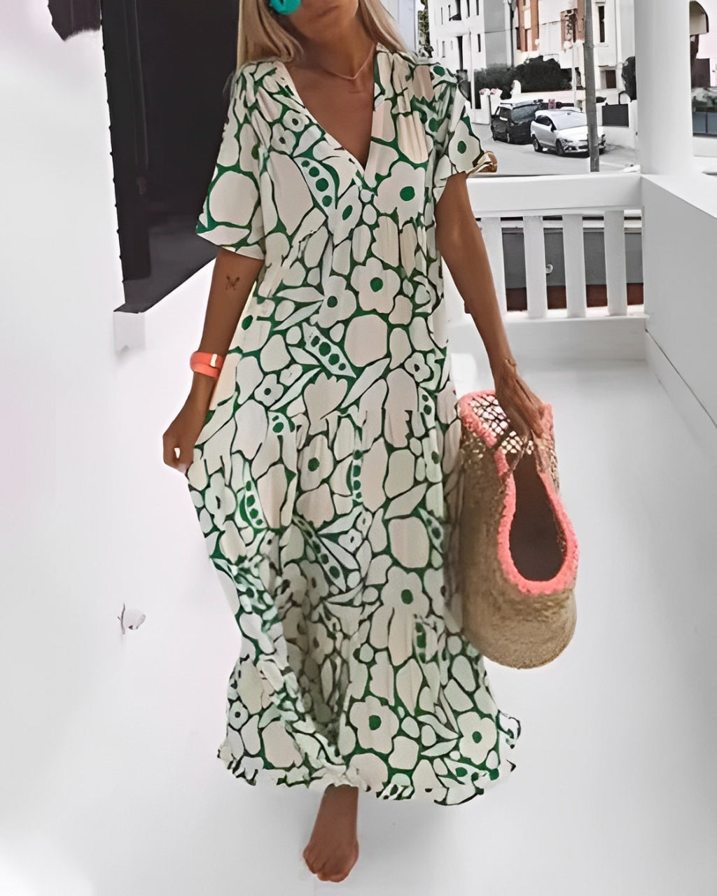 Sylvia™  – Flower Print Maxi Dress