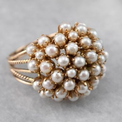 Sylvia™ - Inlaid Pearls Ring