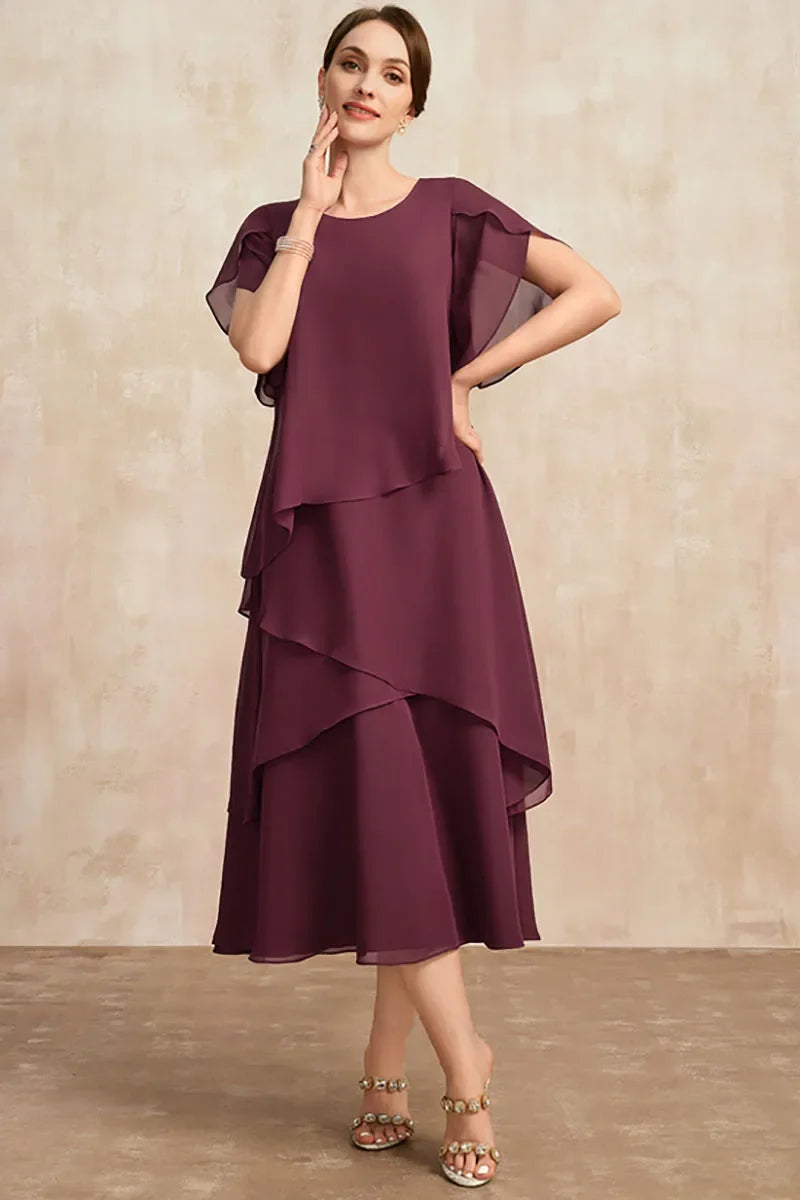 Sylvia™ – Layered Midi Occasion Dress