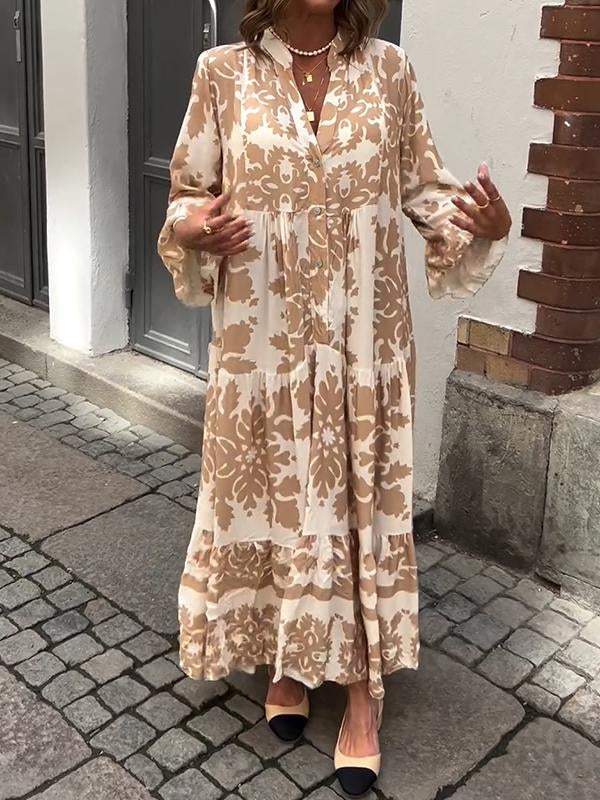 Sylvia™ – Printed Flared Maxi Dress