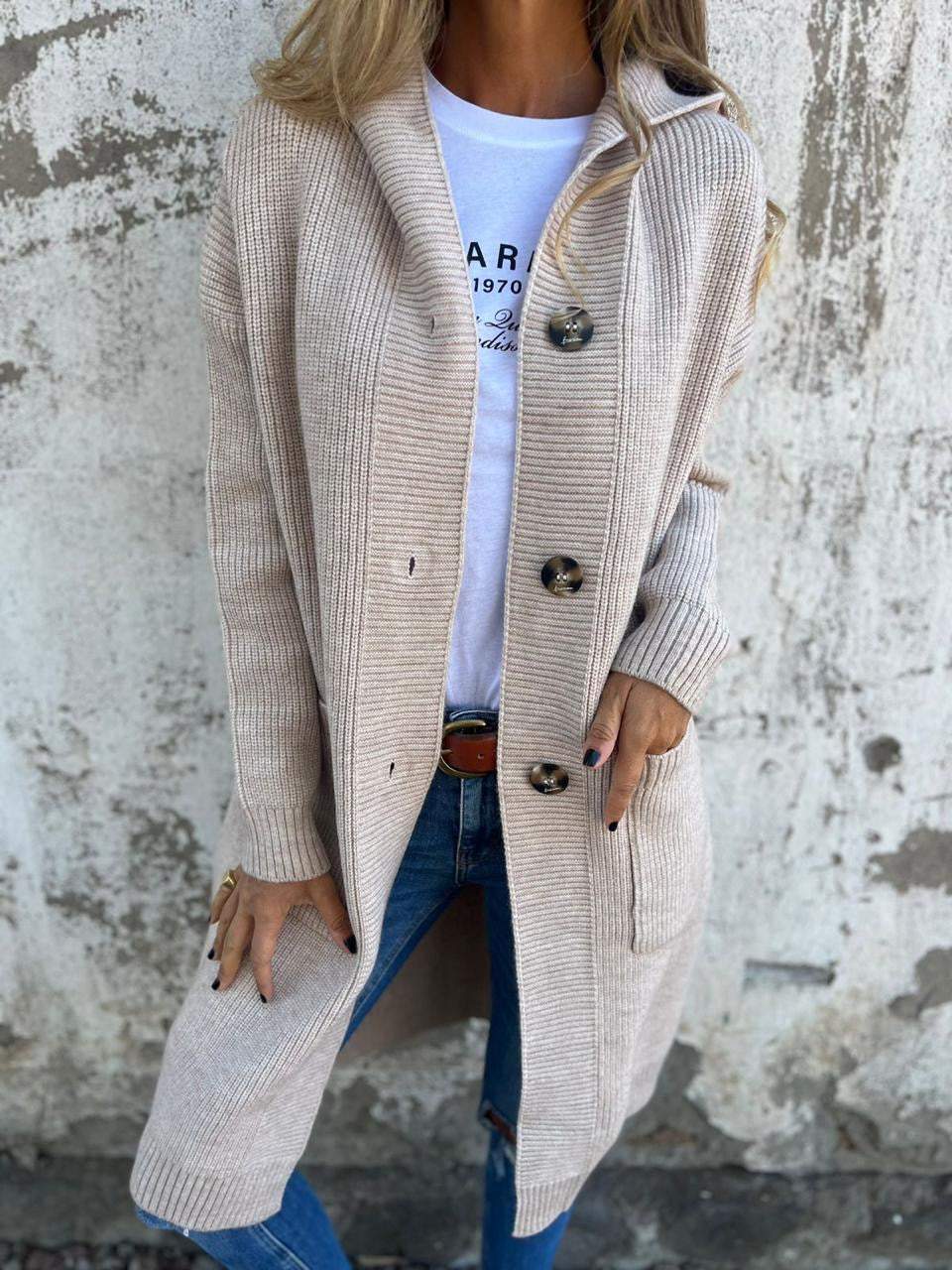 Sylvia™ | Long Buttoned Cardigan