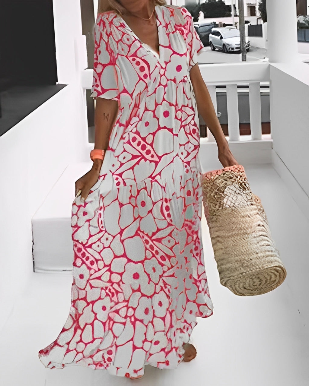 Sylvia™  – Flower Print Maxi Dress