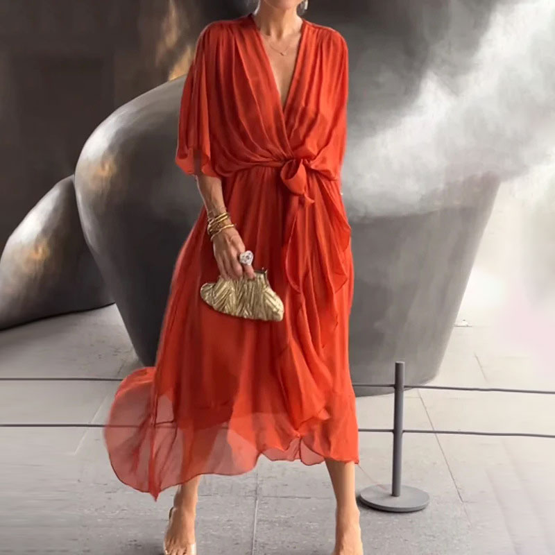 Sylvia™ – Elegant V-Neck Dress